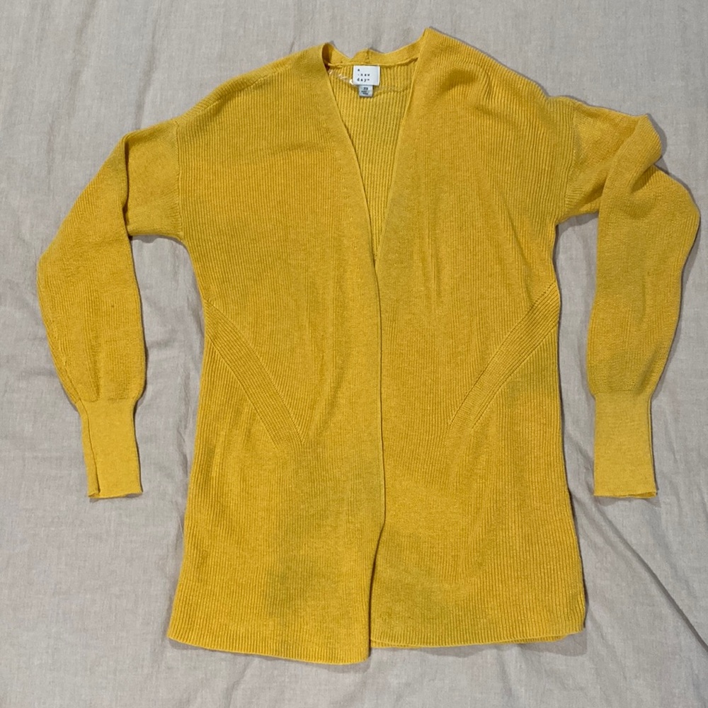 Yellow cardigan